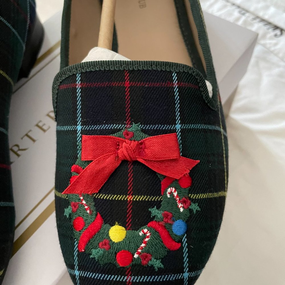 Charter Club Festive Plaid Slippers with Red Bow